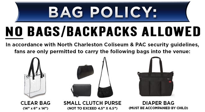 Clear Bag Policy  North Charleston Coliseum & Performing Arts Center